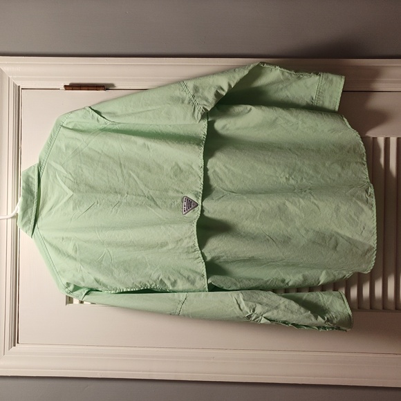 EUC Men's Columbia PFG Long Sleeve Shirt, Size S, Light Green Color - Picture 2 of 6